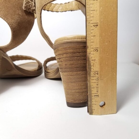 Barbara Barbieri Italian Suede Braided sandals 8 block heel ankle strap - Picture 8 of 10